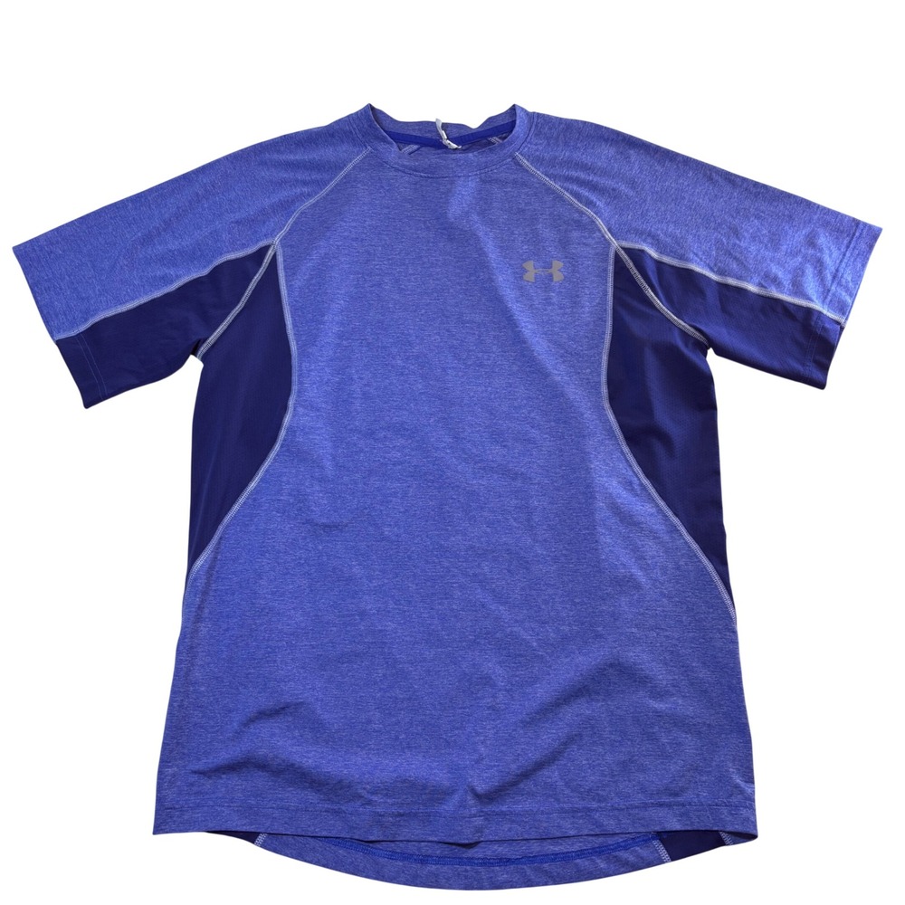 Under Armour HeatGear Mens Blue Heather Loose Fit Training Shirt 1271431 Size M